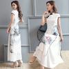 Improved Cheongsam Women's Retro Chinese Landscape Painting Style Long Dress