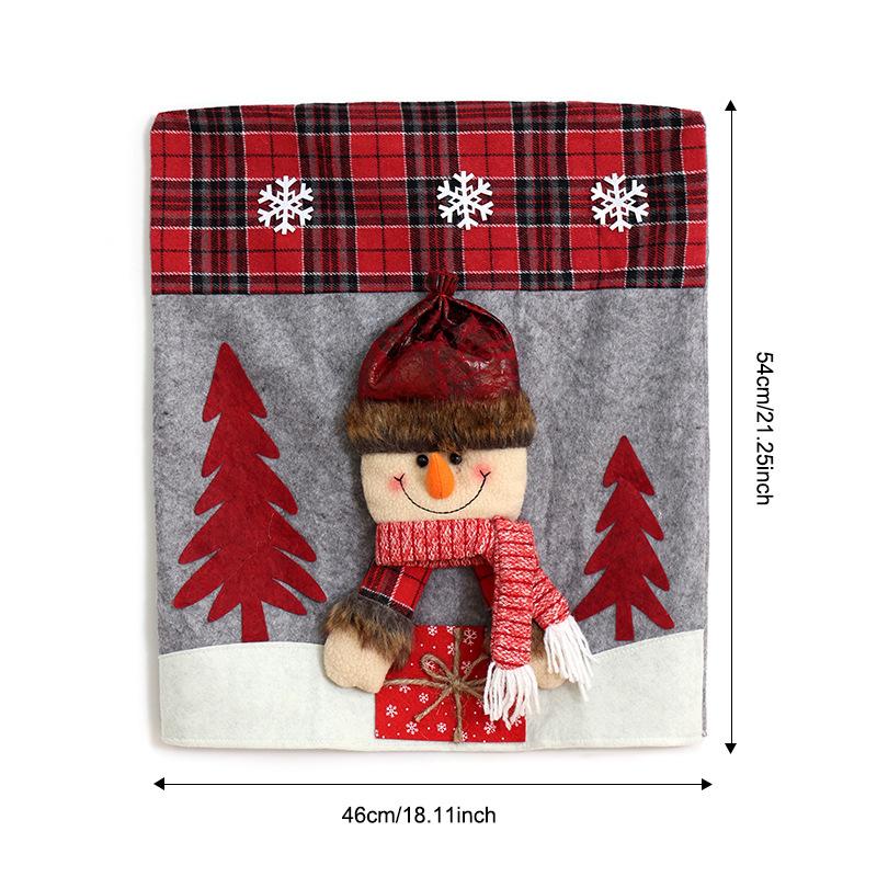 1 шт. 3D Мультяшный Санта Клаус Рождественский Чехол на Спинку Стула Набор Ткань Обеденный Декор для Праздничного Оформления Бытовые Принадлежности