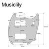 Musiclily Pro 9-Hole Mustang HH Pickguards for Squier Sonic Mustang Electric Guitars, 4-Piece Set, White Pearl