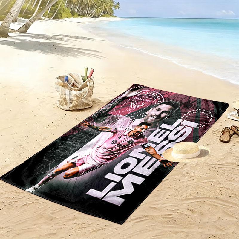 Messi Supremacy Print Beach Towel, Large Soft Quick Dry Towel for Beach Camping Swimming