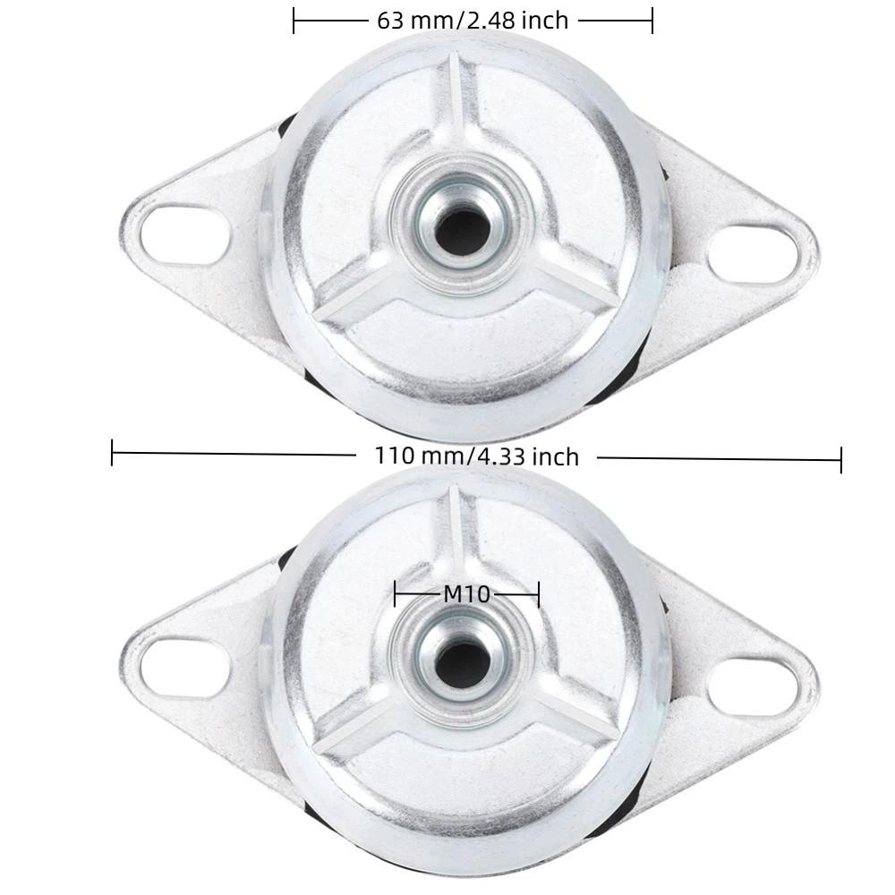 2pcs M10 Thread Shock Damper Rubber Material Bell Shaped Rubber Buffer Excellent Shock Absorption High Load Capacity