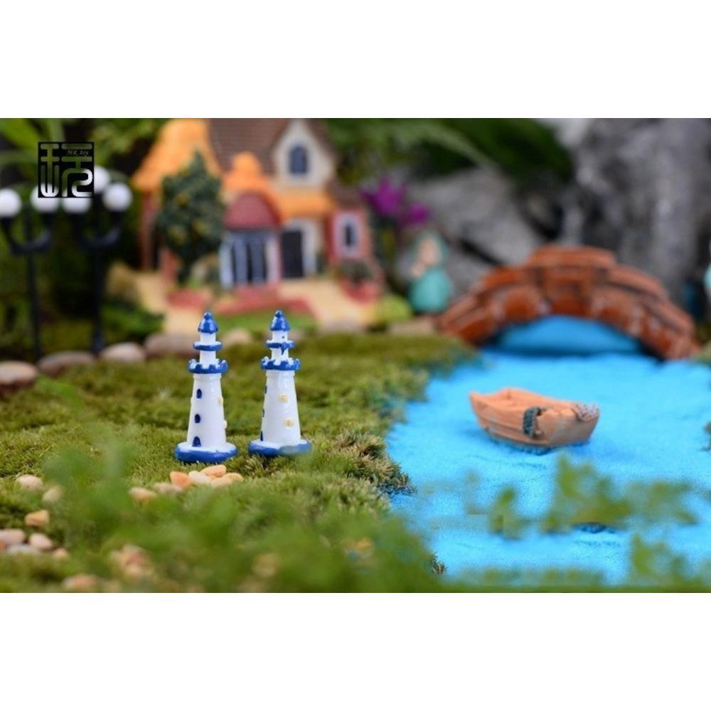 6 шт./набор пластиковых маяковых башен, миниатюрные садовые миниатюры, гномы, сделай сам, бонсай/террариумы/суккуленты/микромшистые ландшафтные украшения