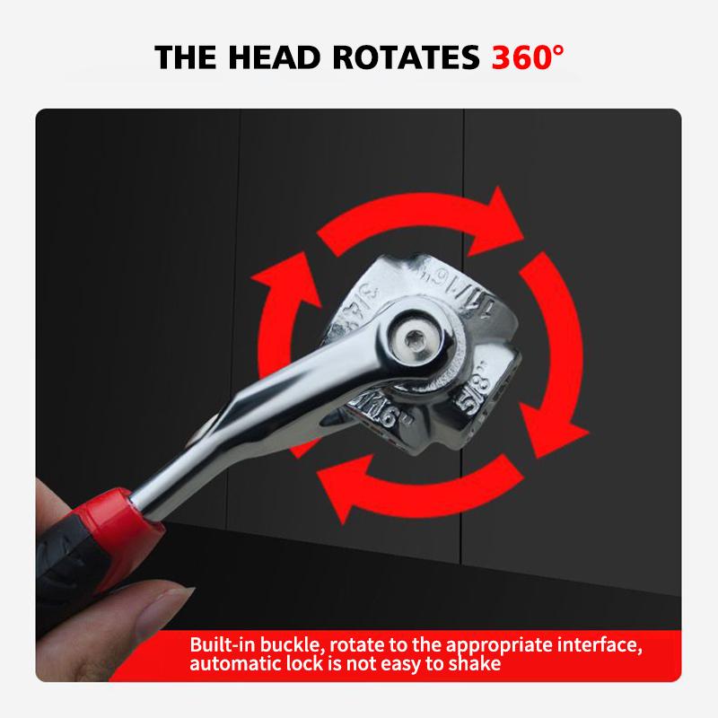 Universal Socket Wrench 48 In 1 Wrench Multifunction Wrench Tool with 360 Degree Rotating Head, Spanner Tool for Home and Car Re