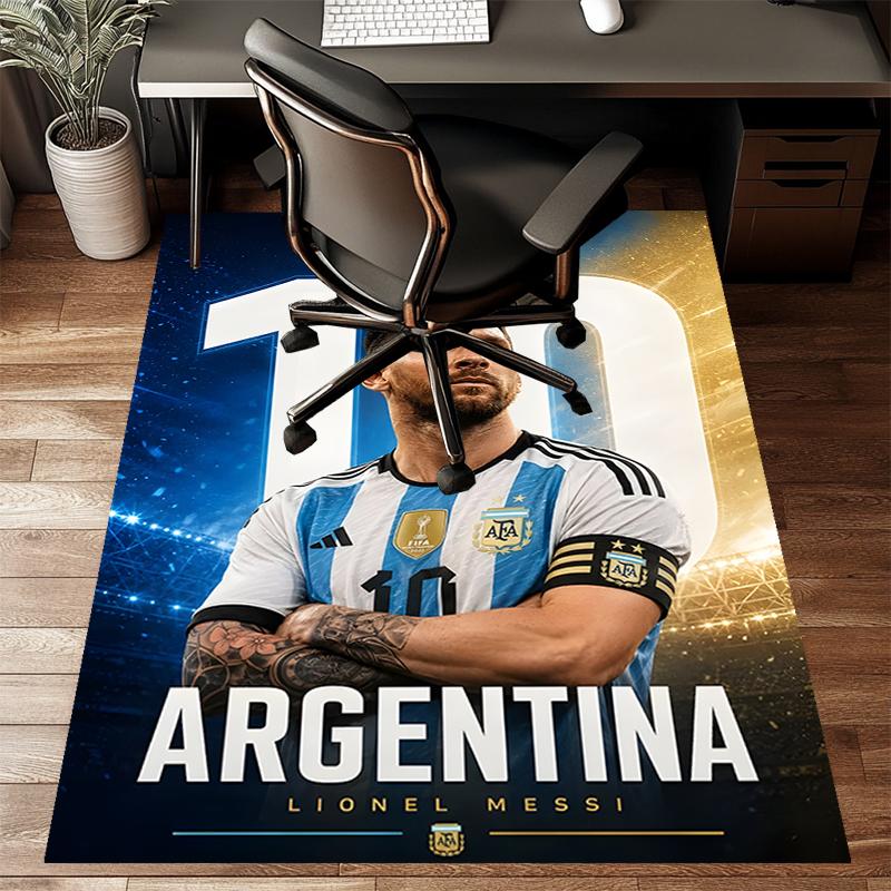 1pc M-Messi6 Design Printed Area Rug Carpet for Bedroom Living Room Home Decor Rugs Mat Non Slip Mat Rug for Bedside
