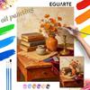 Цифровой набор для рисования маслом для DIY домашнего декора с вазой с цветами ромашки книгами и винтажным подсвечником эстетичное настенное искусство