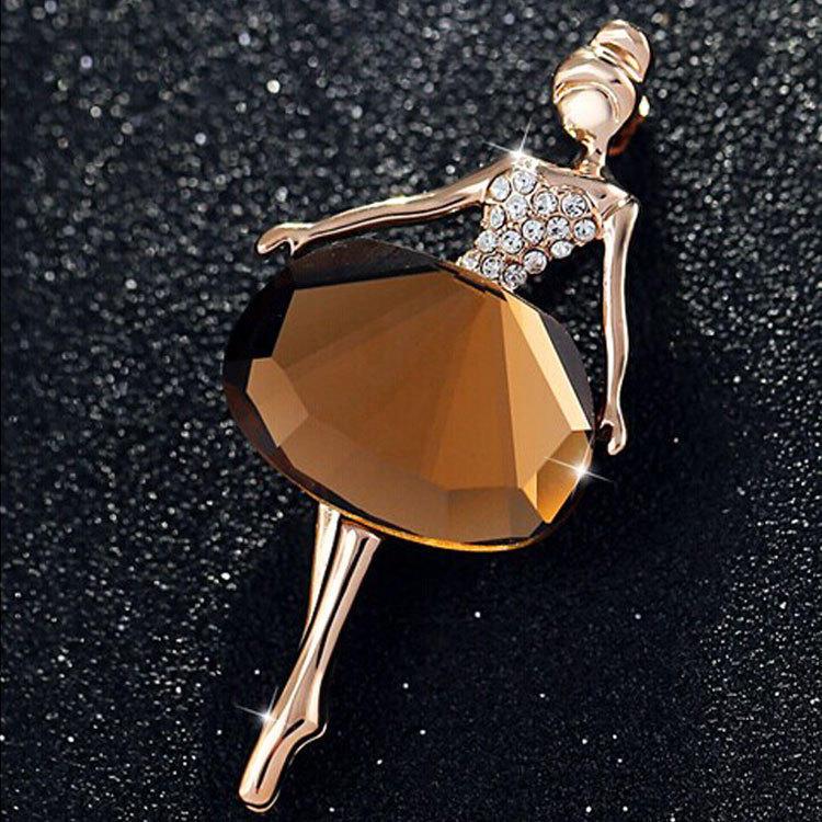 Clothes Elegant Women Prom Jewelry Gift Classic Fashion Girls Ballet Dance Brooch Badge KTY