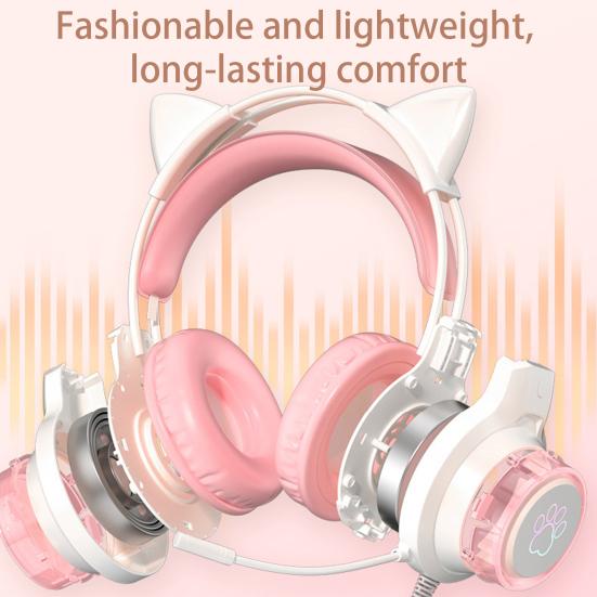 Проводные наушники с объемным звуком на 360 градусов, шумоподавлением и микрофоном, RGB-подсветка, проводная гарнитура, игровые принадлежности