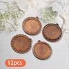 12 шт., подносы для подвесок с рамкой, пустые деревянные круглые подвески диаметром 30 мм, основа ручной работы для