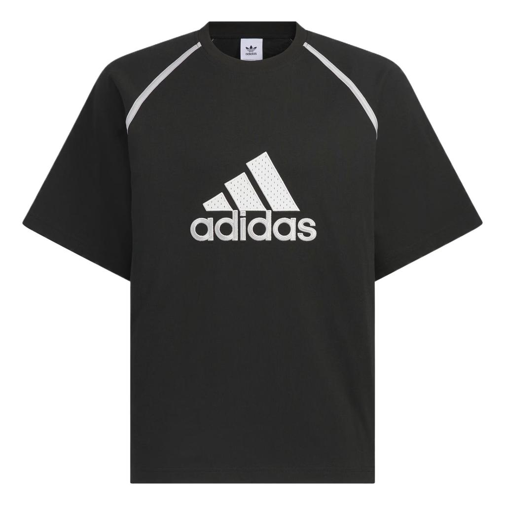 Adidas Оригинальная футболка с значком, мягкая, удобная, с простым логотипом, универсальная, с коротким рукавом, мужская, топы, черная KC3861