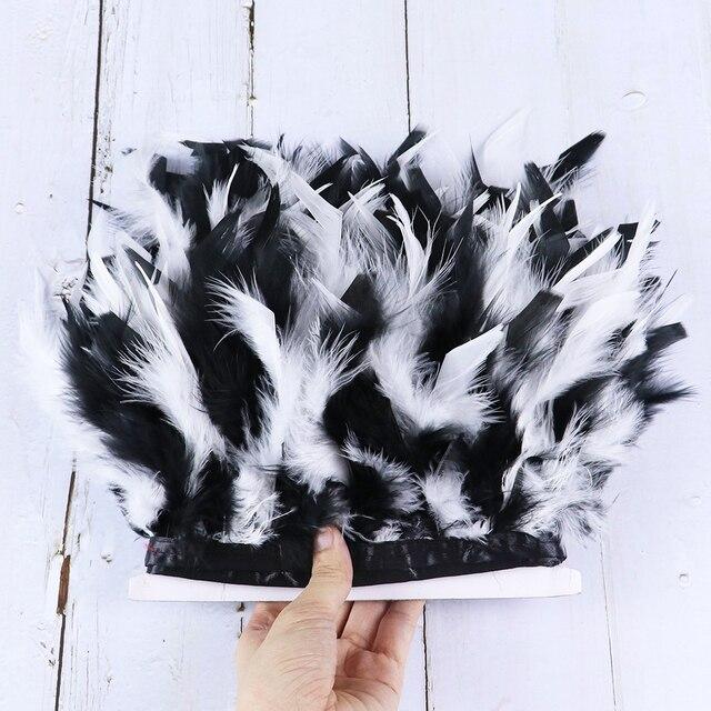 Необычная лента с бахромой из турецких перьев, 1 метр, ширина 10-15 см, окрашенные перья для праздничного костюма, украшения платья, аксессуары для рукоделия