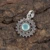 Aqua Chalcedony Handmade Gemstone Jewelry, 925 Solid Sterling Silver Pendant Unique Design Jewelry, For Women