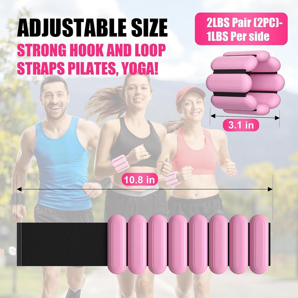 Wrist & Ankle Weights for Women, Wearable Strong Arm & Leg Weights Set of, Adjustable Ankle Weights for Walking,Yoga,Dance, Barre,Gym,Exercise,Pilates