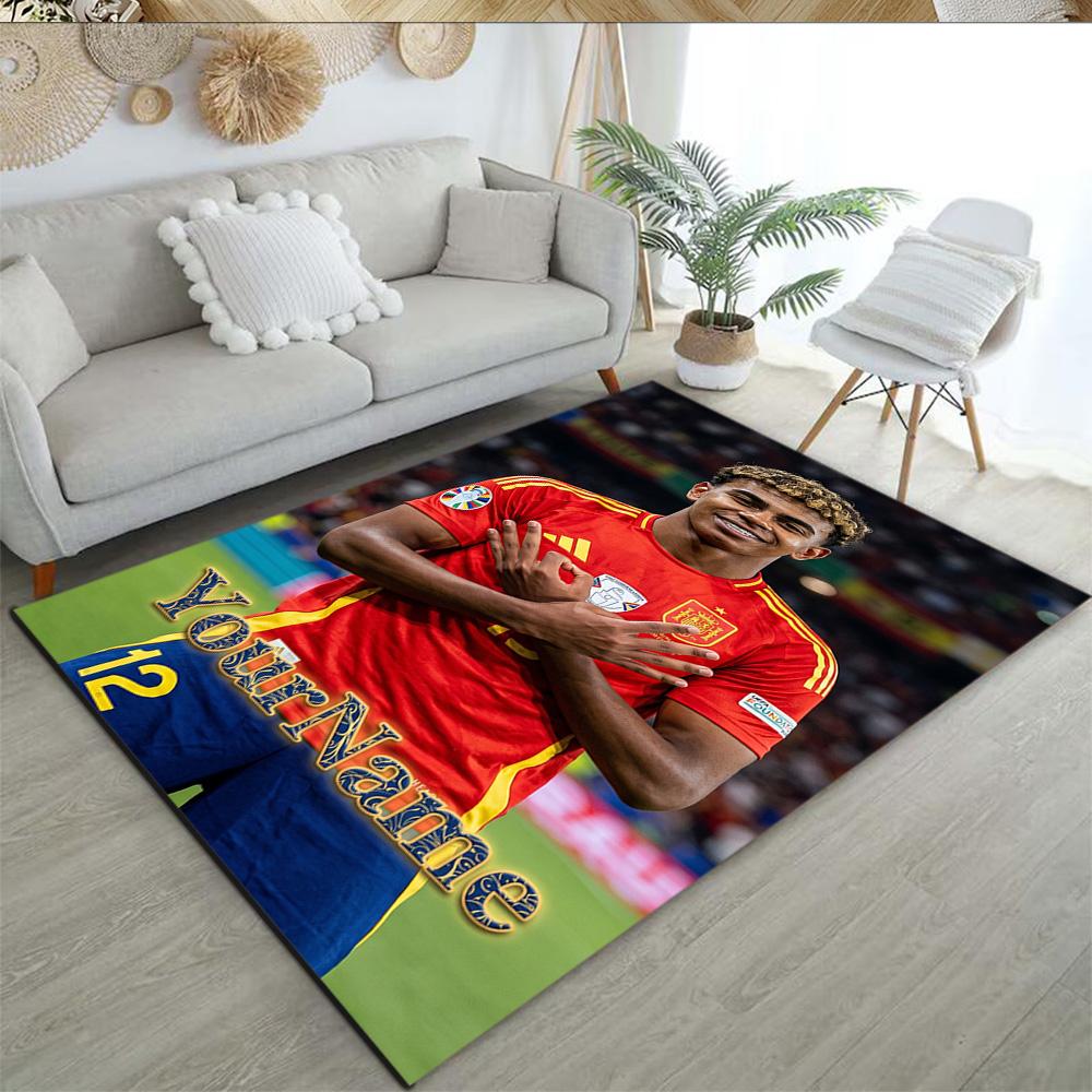 Lamine Yamal 32 Customize Text Carpet Suitable for Living Rooms Dining Room Playrooms Bedrooms Antislip Carpet Anime Office Decor