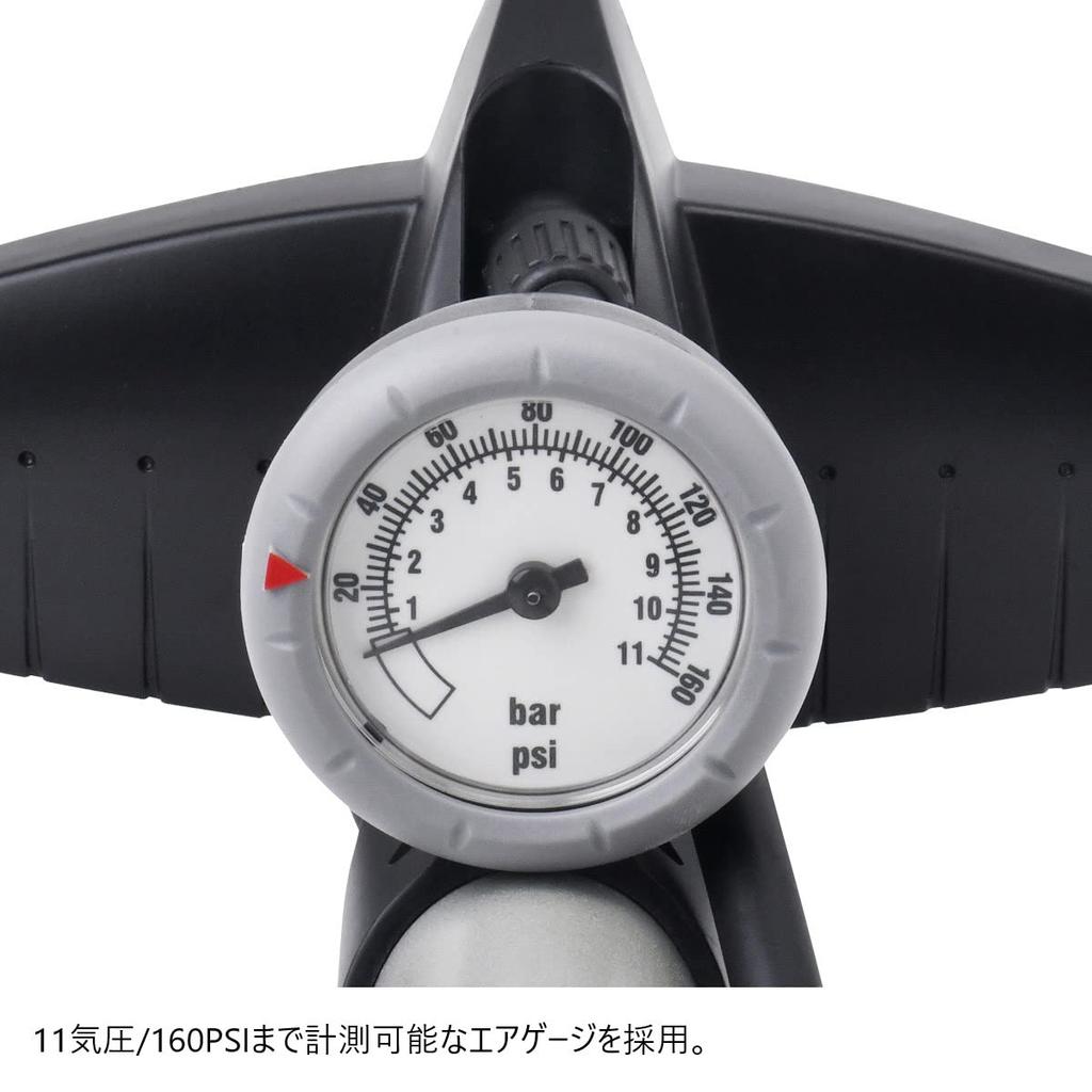 DRC F505 Floor Maximum Inflation Pressure Dirt Freak D9986 Pump, Schrader/Presta, 1100kpa/160psi, Silver, (formerly D59-35-505)