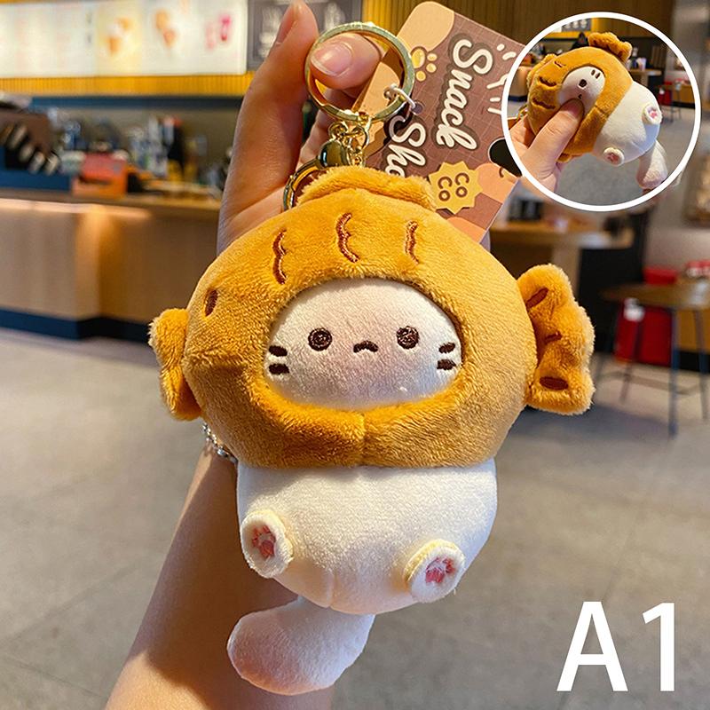 Брелок в виде куклы-кошки, плюшевый брелок, автомобильный брелок, сумка, кулон, мультяшный кот, наушники, кулон, сумка, аксессуары