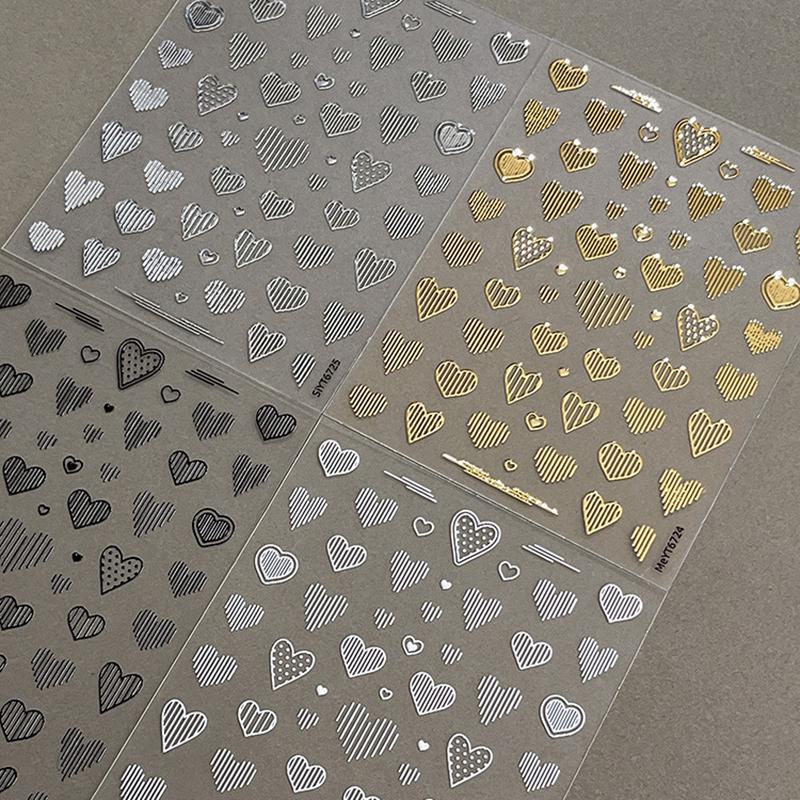 1 лист 5D тисненые line heart наклейки для нейл-арта рельефы самоклеящиеся наклейки для маникюра для женщин принадлежности для маникюра