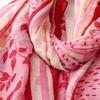 Fresh Cotton Linen Sun Protection Shawl: Red Flower Tassel Silk Scarf for Spring/Summer Travel