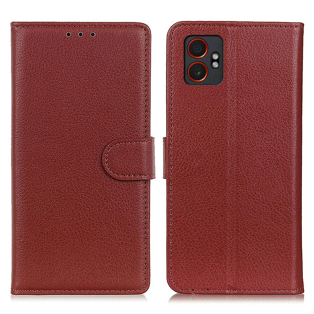 For Samsung Galaxy XCover7 Pro Wallet Case PU Leather Phone Cover Litchi Texture