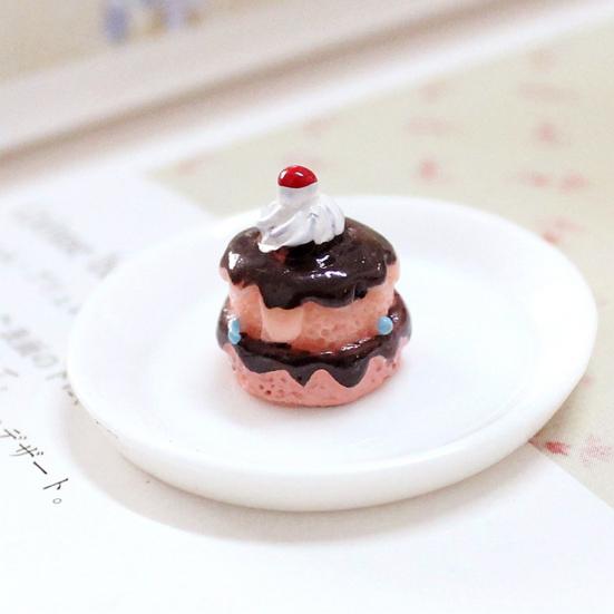3Pcs Simulation Chocolate Cakes Miniature Food Figurine Dollhouse Accessories