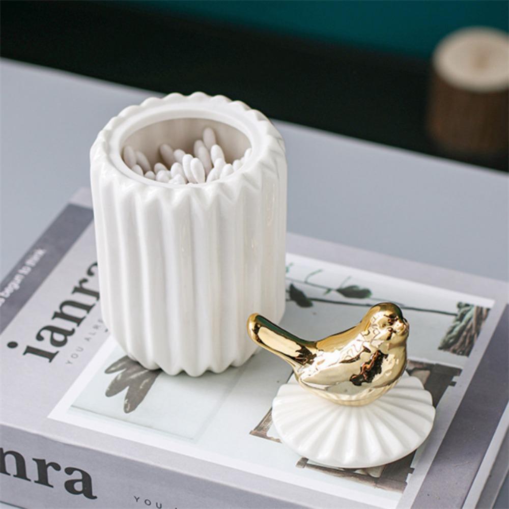 Desktop Small Animal Cotton Swab Storage Box Jewerly Box Toothpick Jar Toothpick Storage