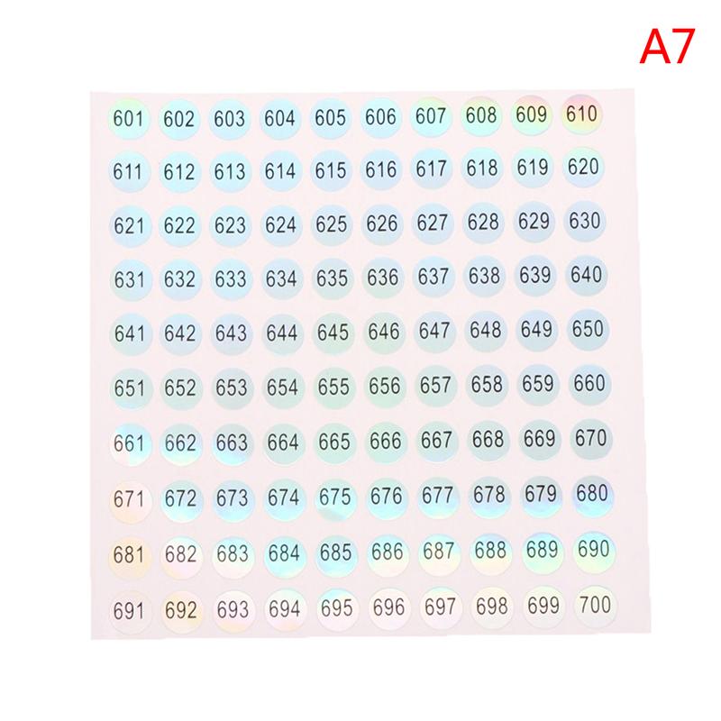1-1000 Круглая водонепроницаемая наклейка с номером ногтя Цифровая этикетка Самоклеящиеся цифры ARI