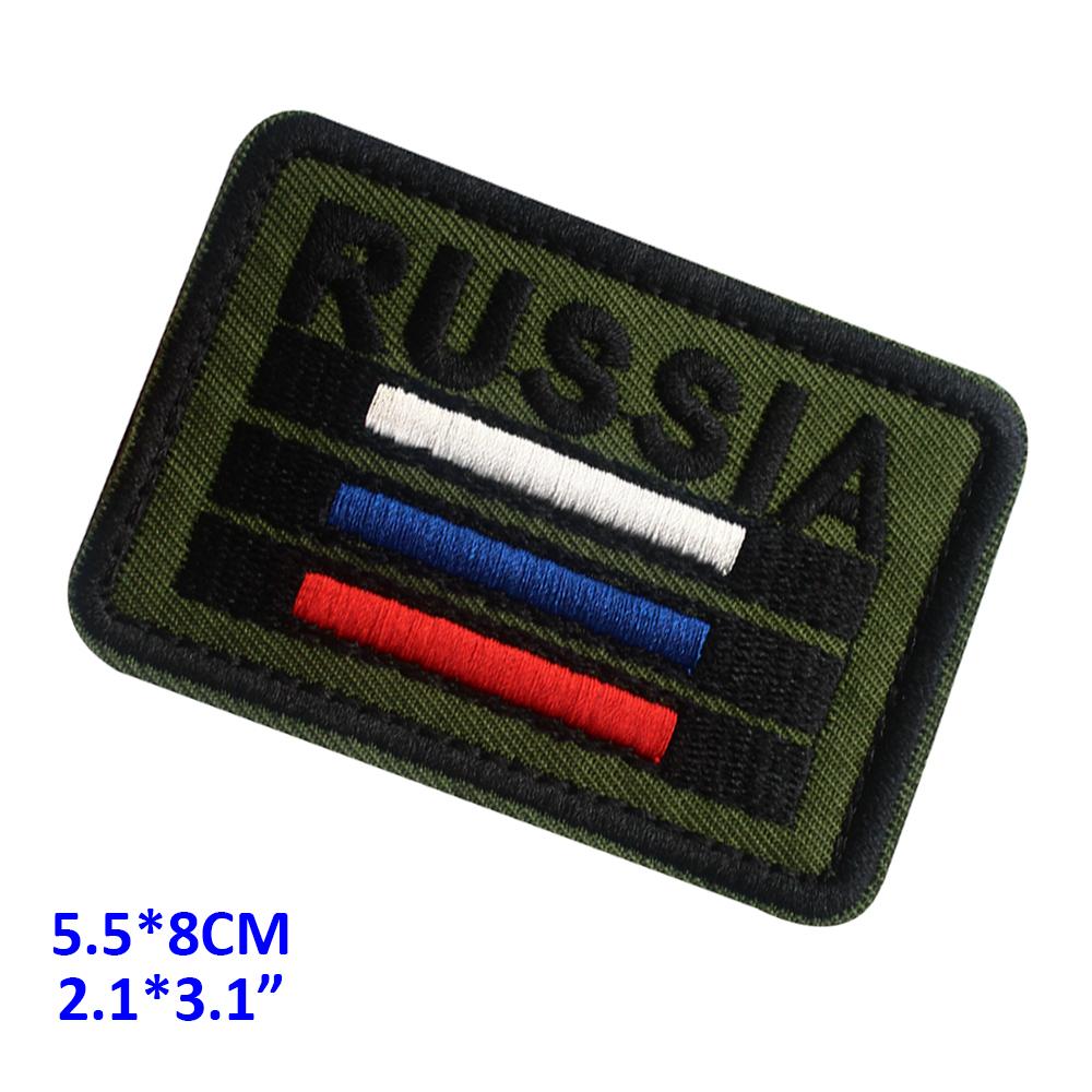 Тактический флаг России с шевроном и застежкой-липучкой, нашивки 5,5x8 см