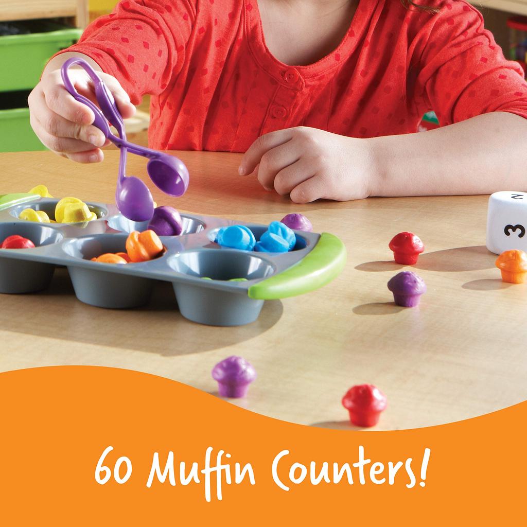 Learning Resources Fingertip Educational Divide and Count Mini Muffins Math Set LER5556, Authentic, 12.70 X 11.50 X 10.20 Inches