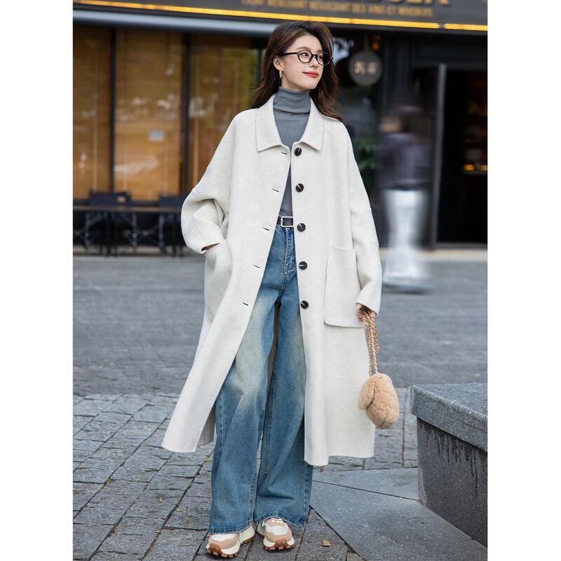 MOCARNA Women's Elegant Long Wool Blend Coat