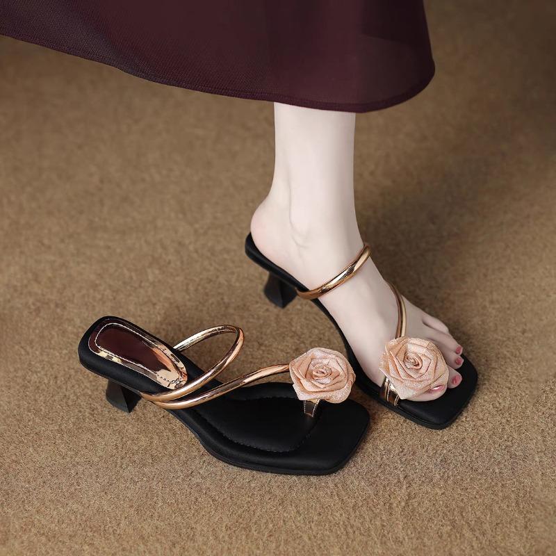 Half-drag Women's Outward Wear 2025 Summer New Beautiful, Giant, Good-looking, Stiletto High-heeled Fashion Sandals and Slippers