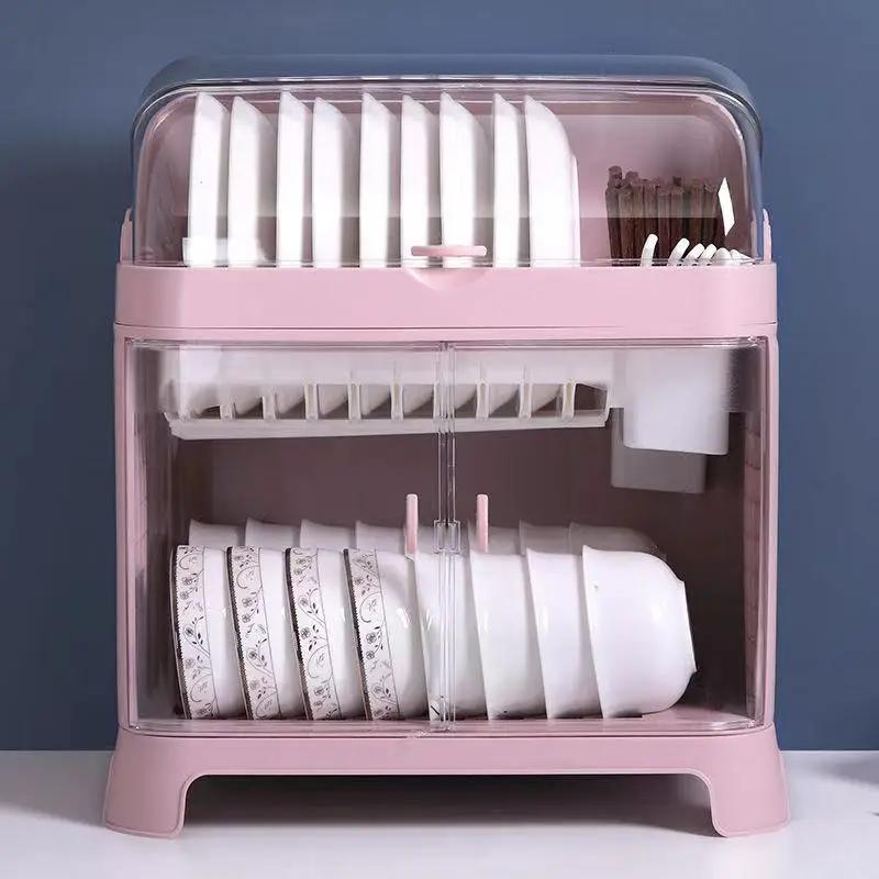 Загрузка ящика для хранения посуды с крышкой Главная Сушка миски Стойка для кухонных принадлежностей Органайзер для мисок Шкаф для хранения мисок