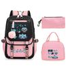 Animation Cartoon Printing Large Capacity Lightweight Student Schoolbag Children'S Leisure Backpack Three-Piece Set