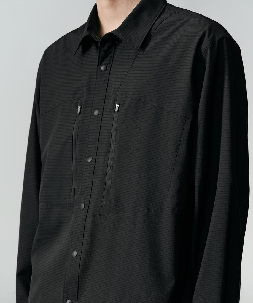 MUSINSA STANDARD [City Leisure] Airy Dot Utility Shirt [Black]