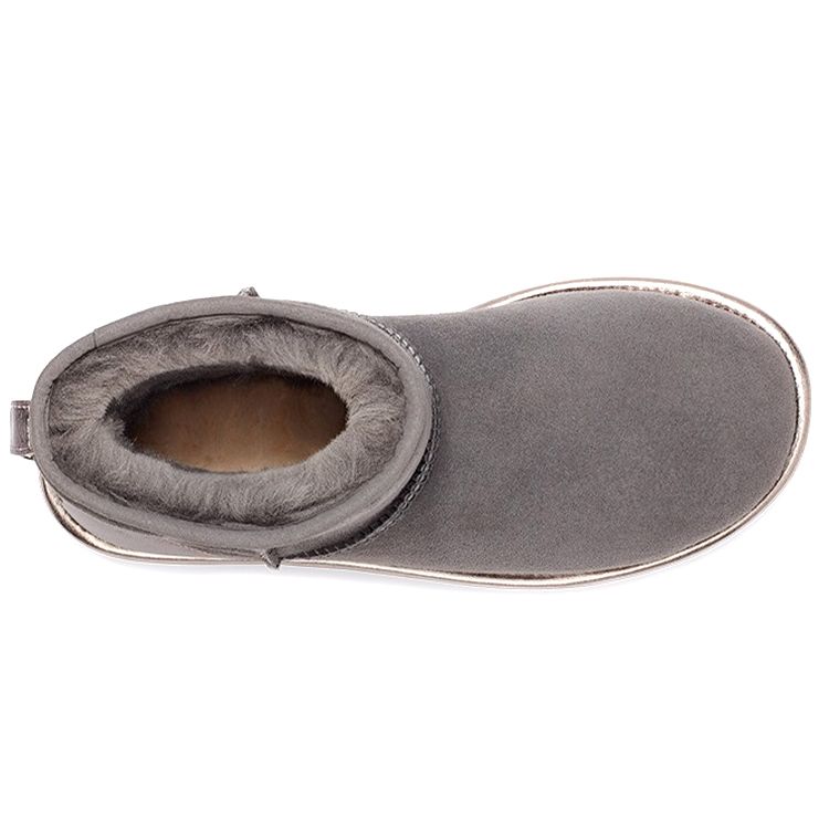 UGG Классические мини теплые прочные нескользящие классические блестящие короткие зимние ботинки женские ботинки угольного цвета 1120872-CHRC