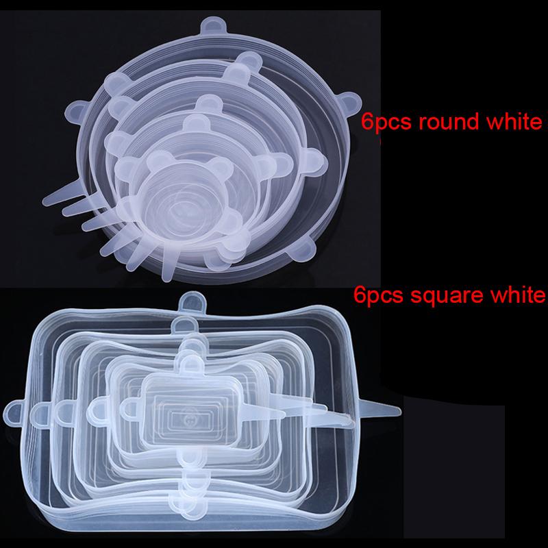 6/12 шт./лот силиконовые эластичные крышки универсальные конические кастрюли миски пищевая пленка герметичная крышка для кухонной посуды