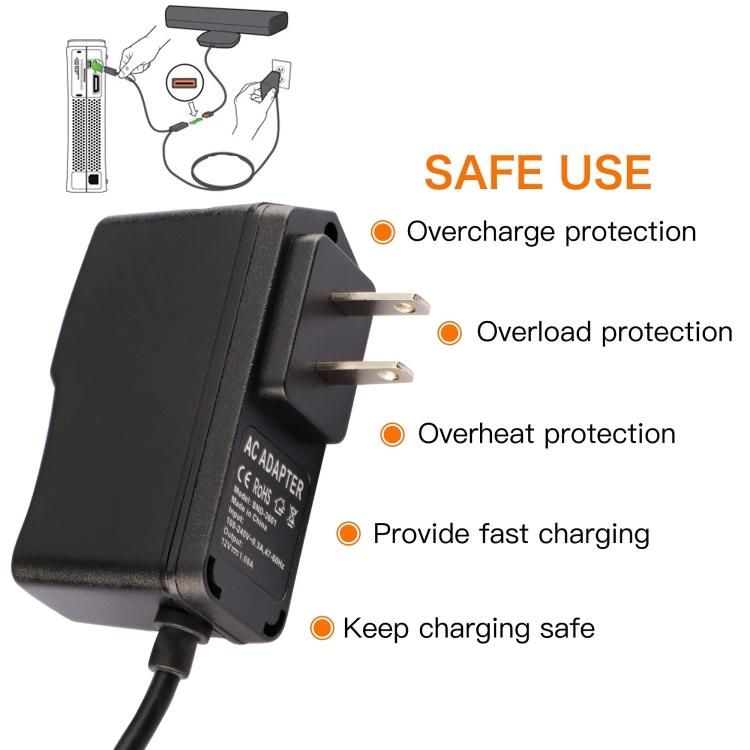 For Microsoft XBOX 360 Kinect Sensor Charger USB AC Adapter Power Supply