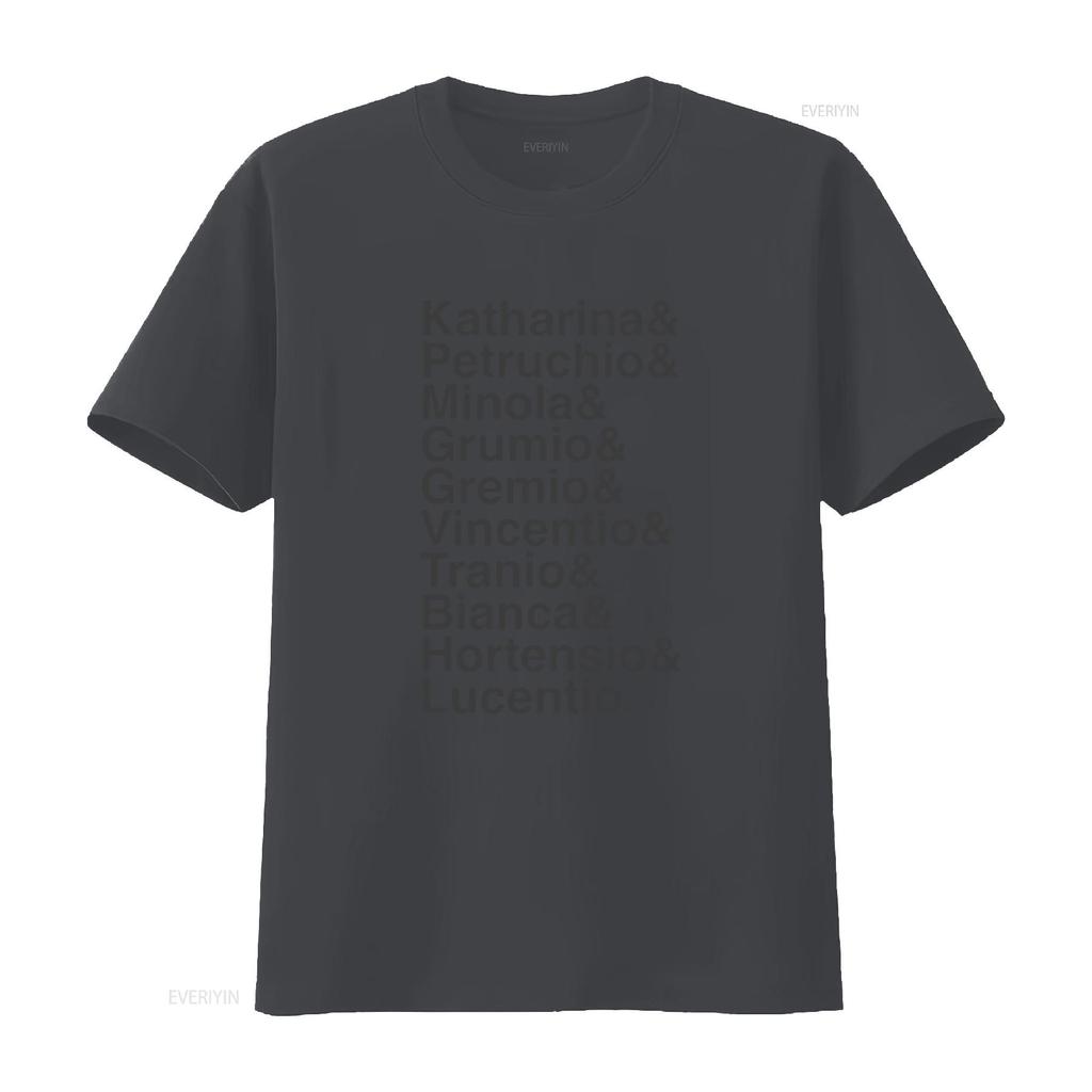 Shakespeares The Taming of Shrew Names List T Shirt Theater Fan Actor Theatre vintage Washed Versatile graphic Casual
