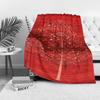 Red Floral Fleece Throw Blanket Soft Cozy Bed Blanket for Women Girls Gift Christmas Decoration