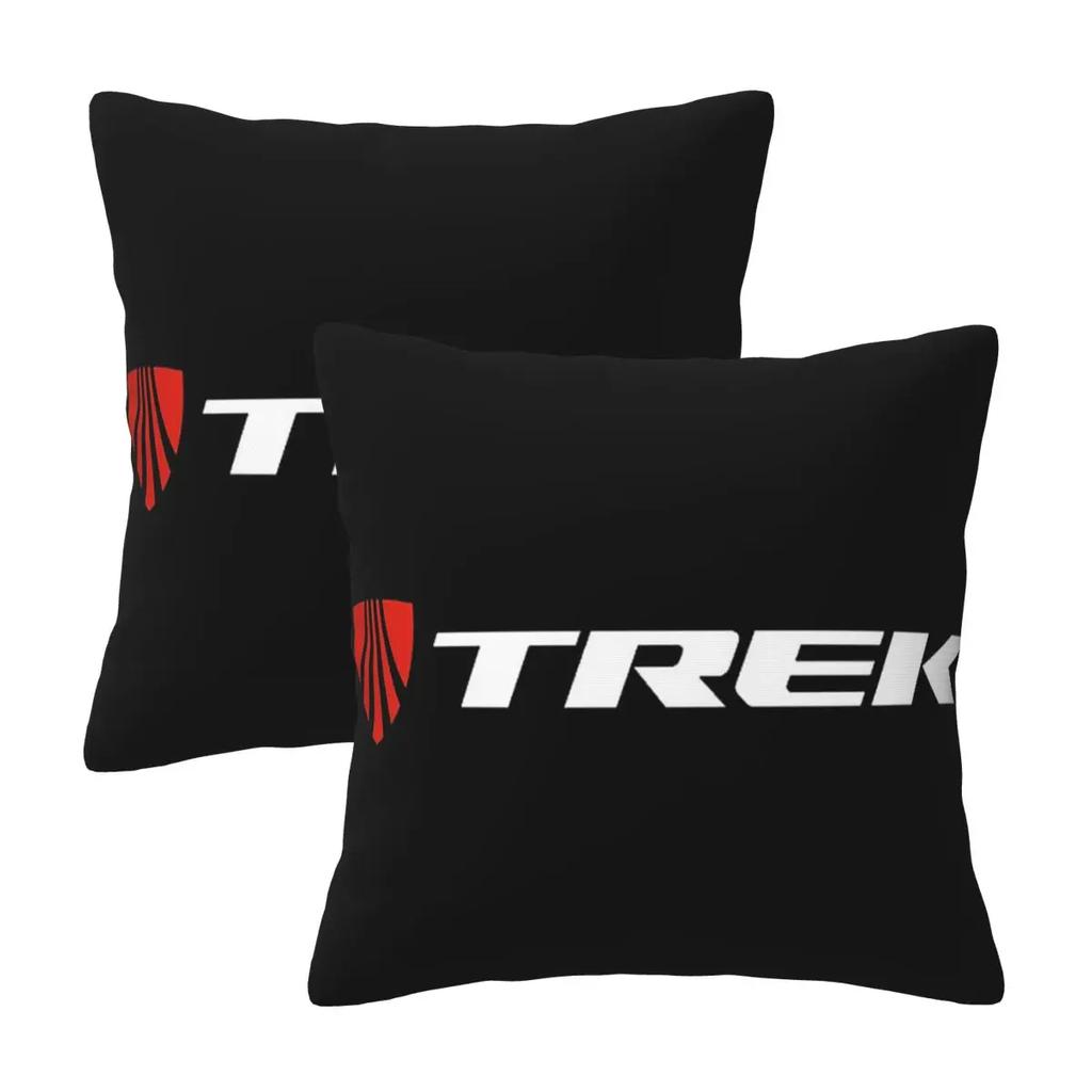 Trek Bike Logo 2 pcs Square Pillowcase Pillow Cover Cushion Zip Decorative Comfort Throw Pillow for Home Car