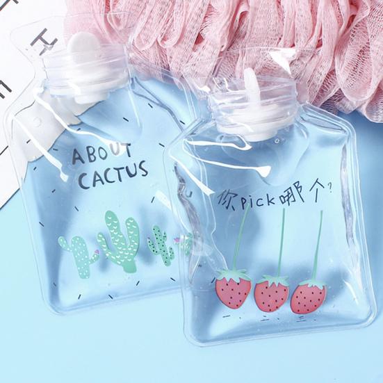 Прозрачный ПВХ мешок для горячей воды с мультяшным узором, герметичный, горячий и холодный компресс, облегчение боли, зимний грелка для рук, ног, бутылка, теплый подарок