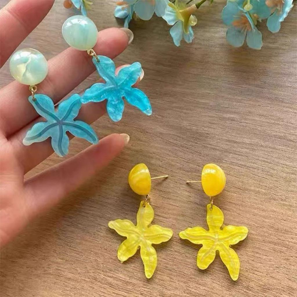 Exquisite Geometric Starfish Pendant Drop Dangle Earrings For Women Bohemia Colorful Shell Tassel Earrings Fashion Party Jewelry Gifts