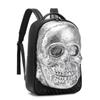 Jierotyx Silver Skull Head Backpack for Women and Men Gothic Cracked Rivets Studded Cool Laptop Backpack Large College Bookbag