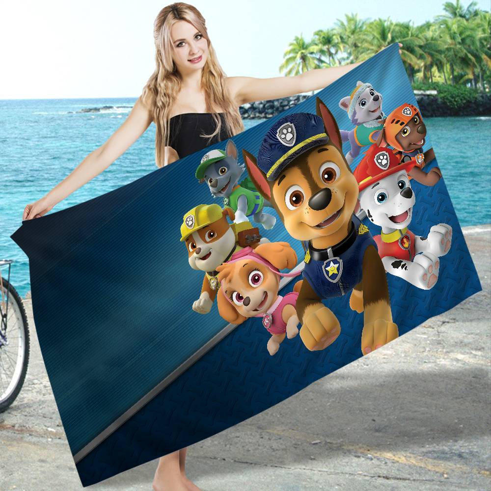 Cartoon P-Patrol Cute Dog Microfiber Blanket Quick Drying Beach Towels Oversized Printing Super Absorbent Pool Towel Blanket