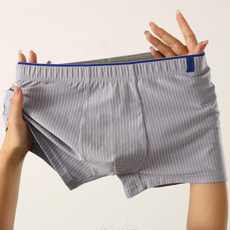 Мужское хлопковое нижнее белье дышащее свободное квадратное нижнее белье в полоску больших размеров шорты с плоскими углами