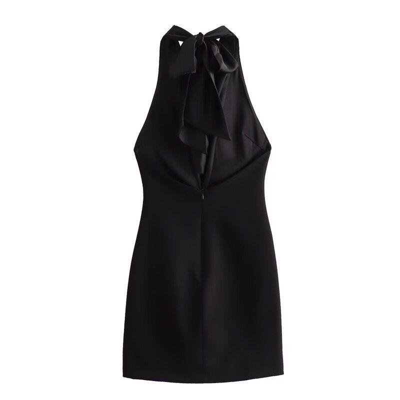 Fashion Style Fall and Winter New Arrival Female Stylish Silm All-Match Stitching Hanging Collar Dress 9194777 800