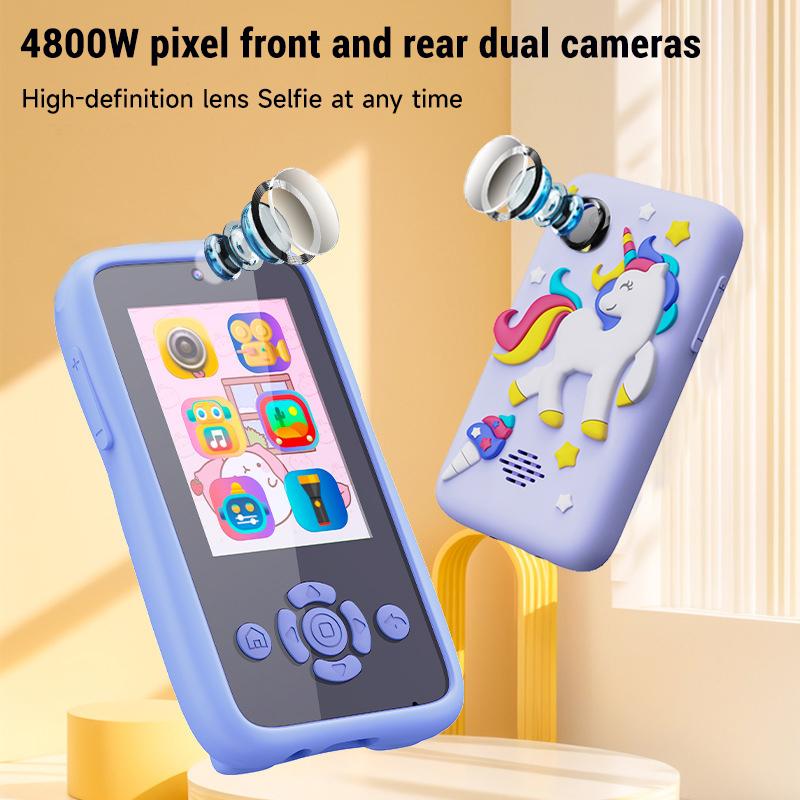 Baby Phone Toys Smart Phone Camera Toys Cartoon Musical Mini Cellphone Learning Toy Silicone Cover Toy Kids Digital Camera Gift