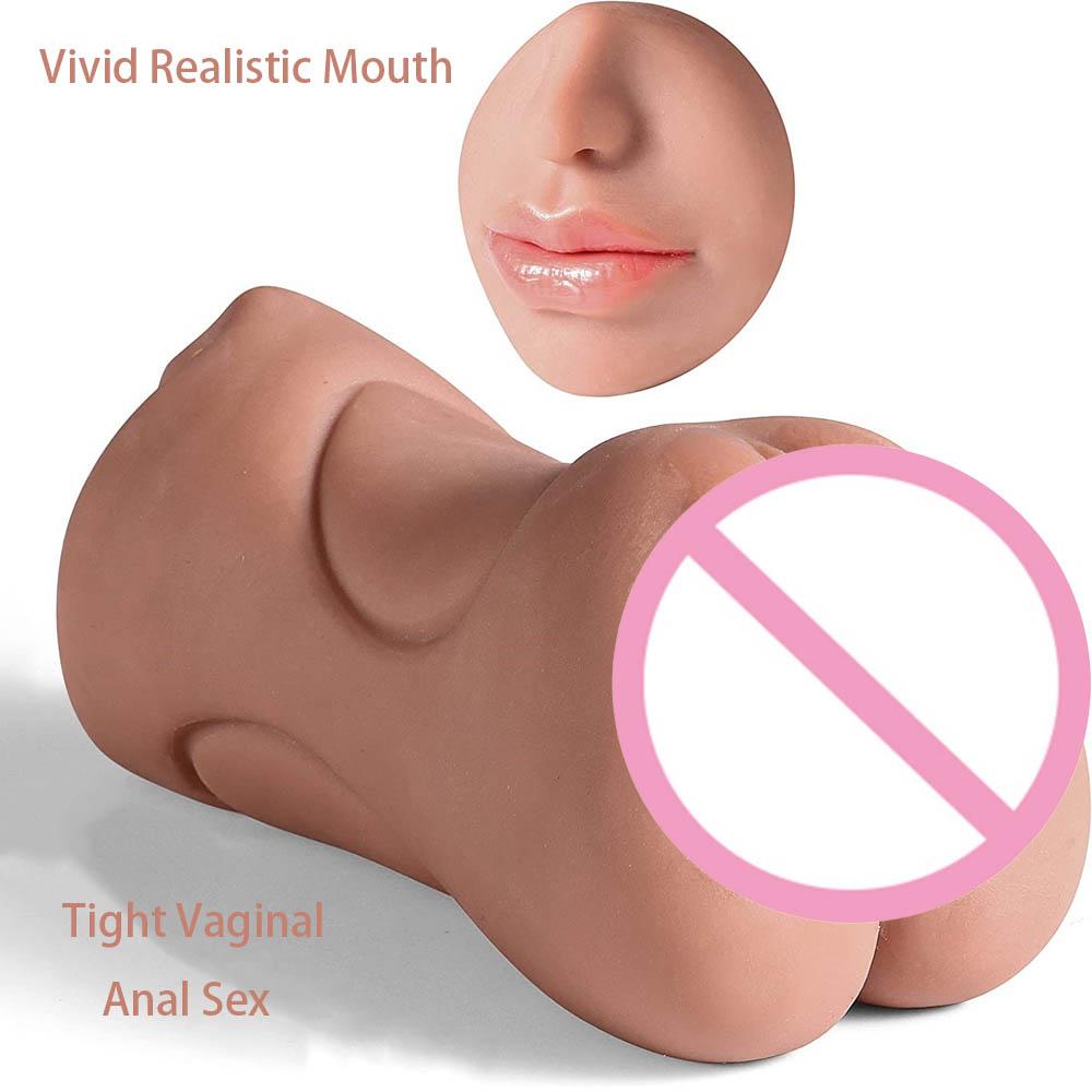 2-in-1Teeth Oral Vaginal Anal Insertion Male Prostate Orgasm Cup Deep Throat Silicone Vibrator Action Masturbation Adult Sex Toy