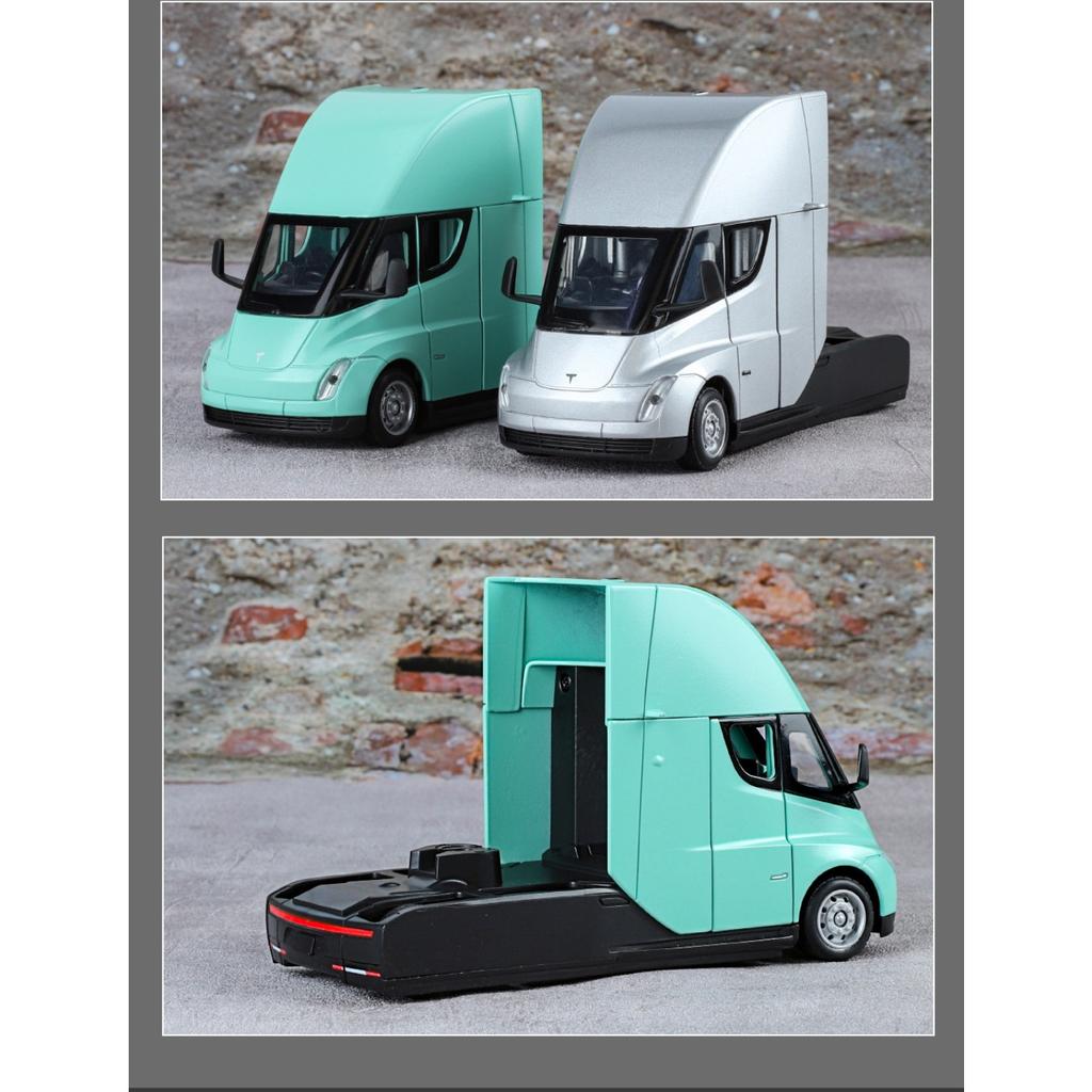 1/32 Tesla Trailer Литая модель игрушечного автомобиля для детей, коллекция для мальчиков