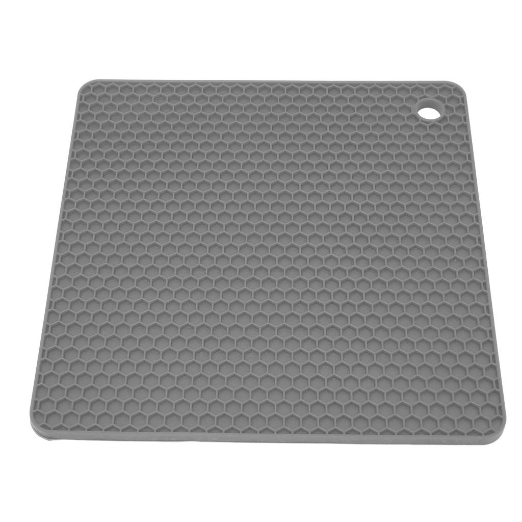 Теплоизоляционная подставка квадратной формы, утолщенная силиконовая, предотвращающая скольжение, термостойкий коврик для восковой банки, миски, серая