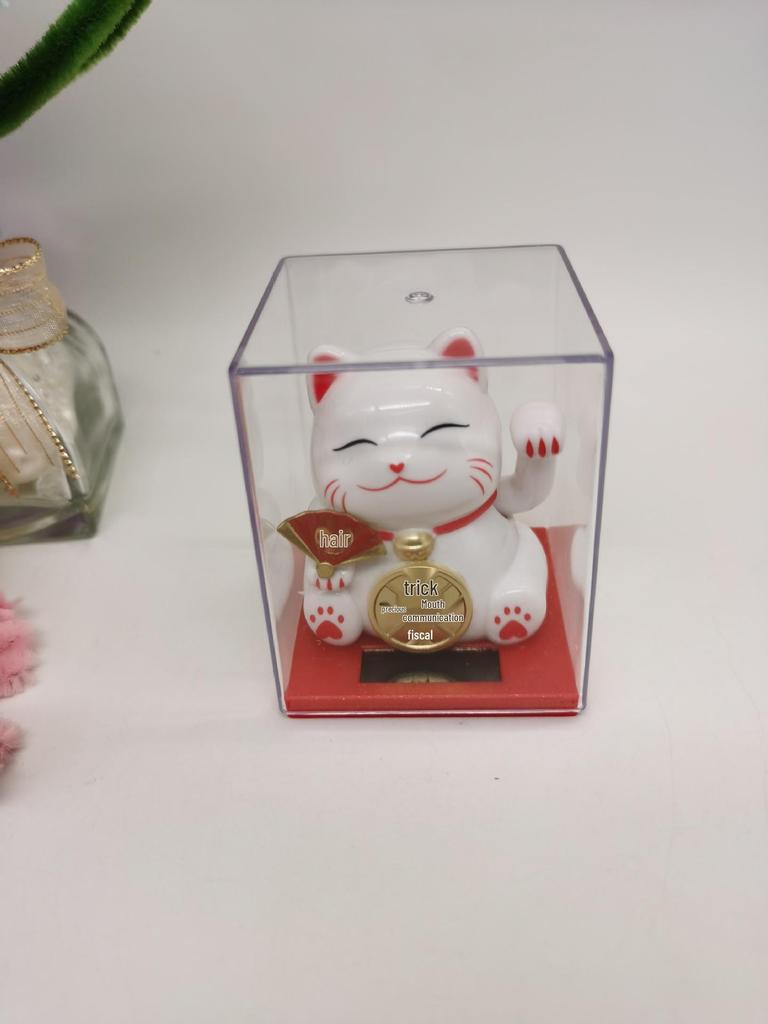 Фигурка Машущего Кота на солнечной батарее - Креативное украшение и уникальный подарок