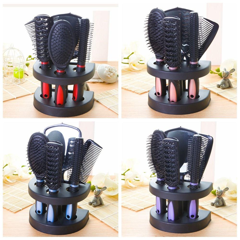 5 шт./набор профессиональных косметических зеркал, расчесок, набор противоскользящих щеток для волос с держателем для дома